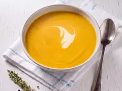 Yellow corn and pepper soup