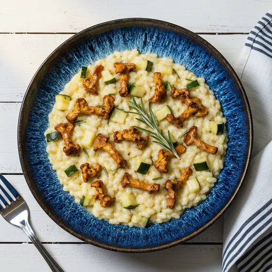 Rosemary risotto with porcini mushrooms