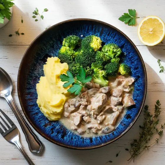 Zurich-style seitan strips